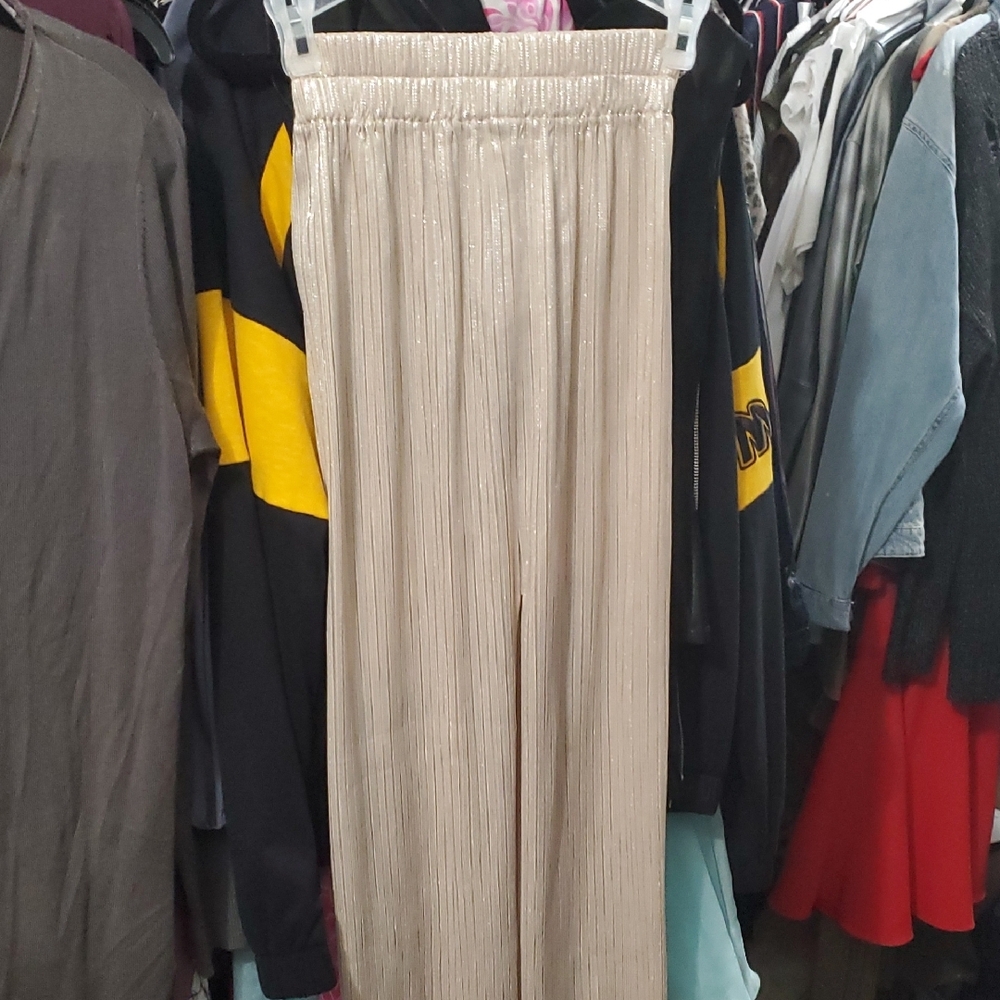 Nwt Sz 2 Elegant Cream Ribbed Plisse Skirt